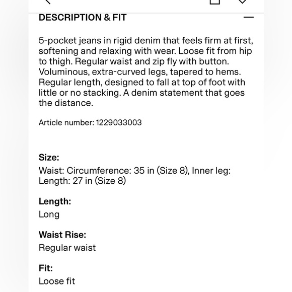 H&M Super Barrel Regular Jeans Size 6 - Picture 5 of 11